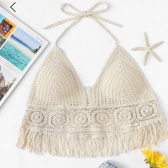 SHEIN Tops - 🔸Crocheted Halter Top